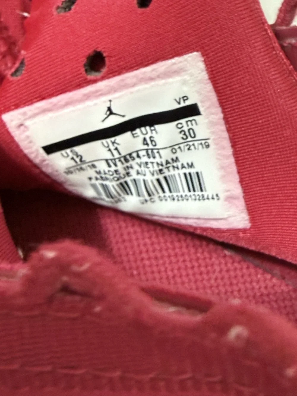 Nike Mens Jordan Proto React Red/White Nylon Size 12